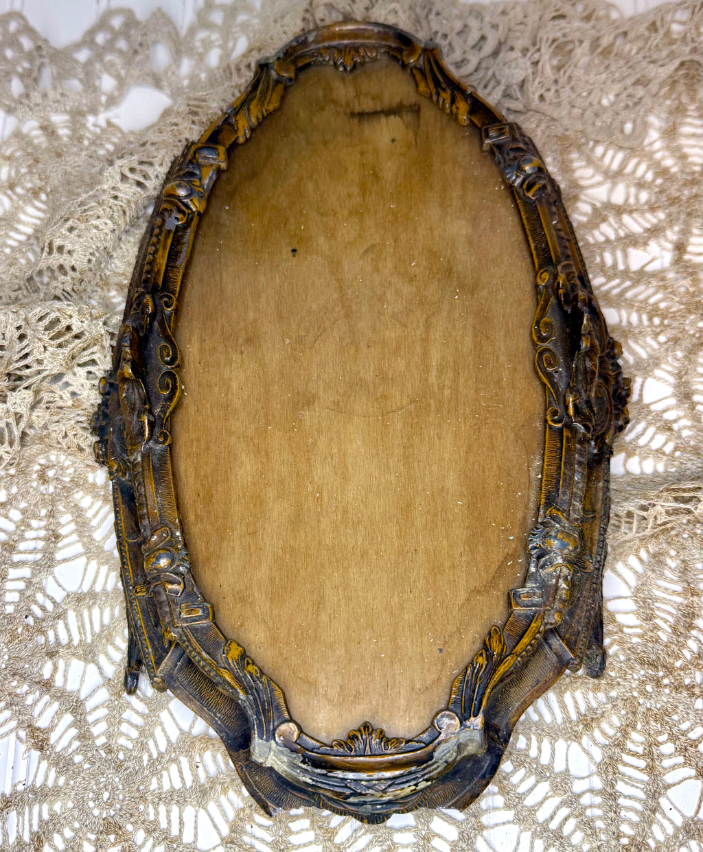 Beaux Arts Copper Plated Table Top Plateau Broken Handle 19th Century