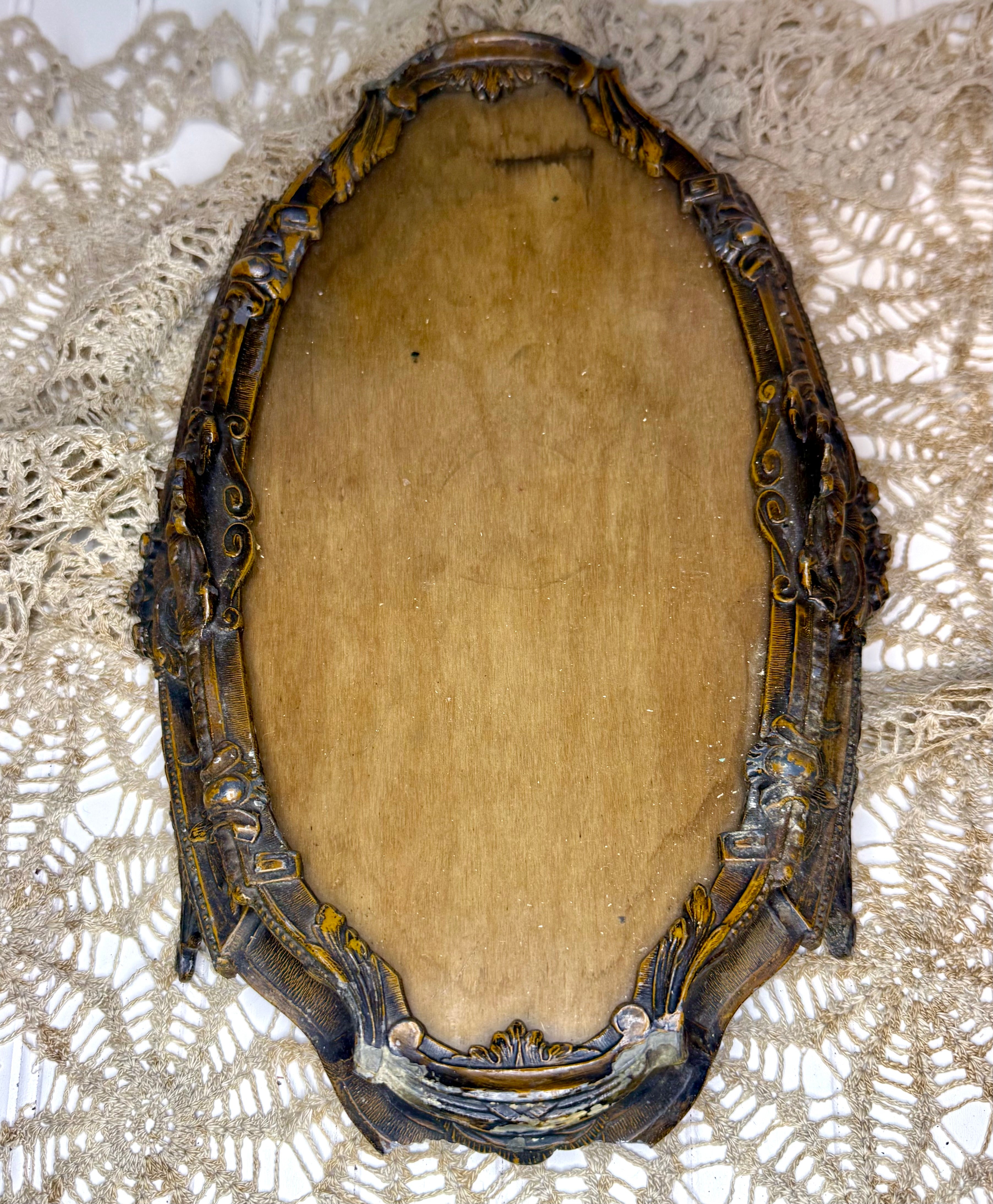 Beaux Arts Copper Plated Table Top Plateau Broken Handle 19th Century