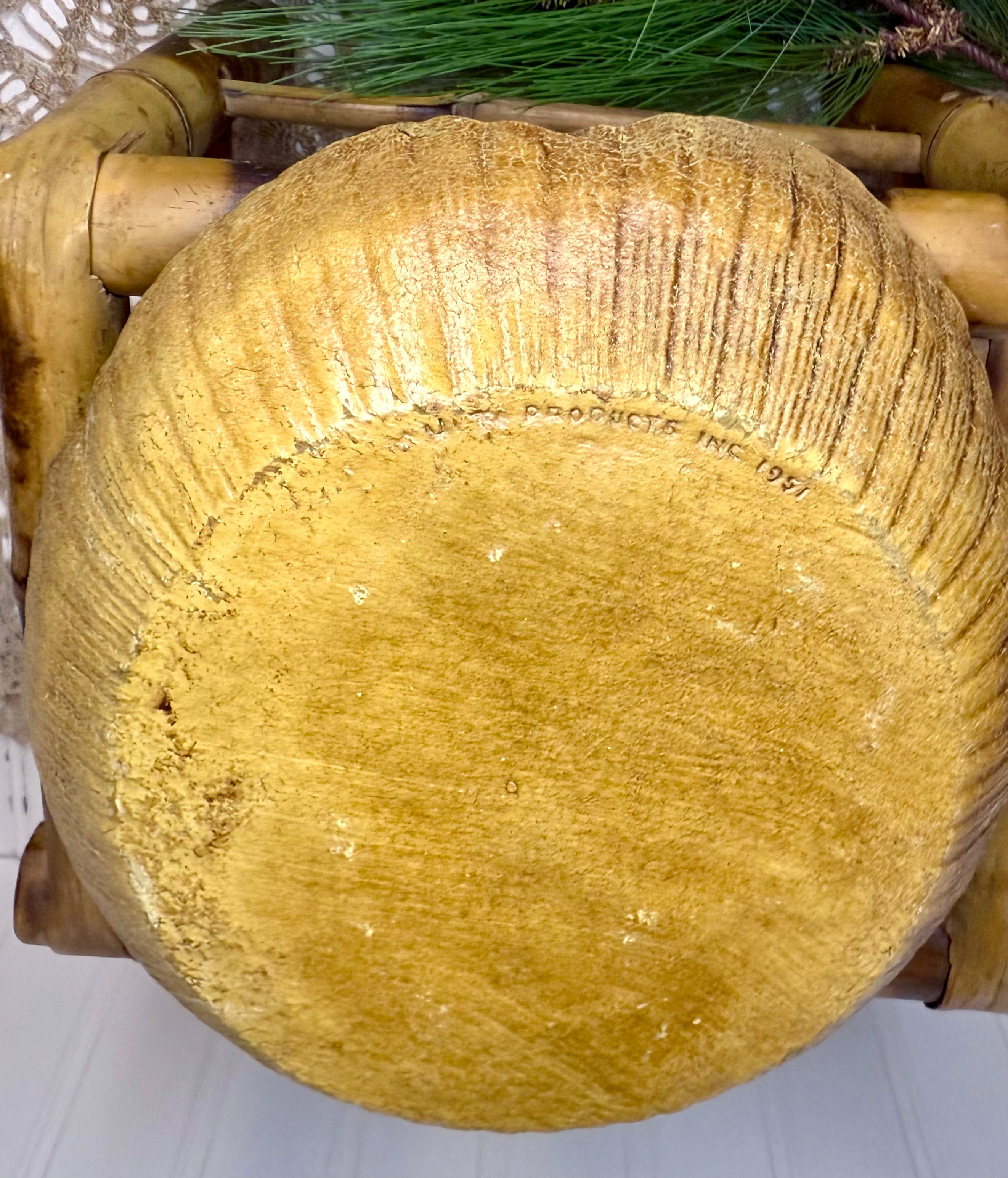 Mid Century Molded Wood Composite Decorative Bowl.