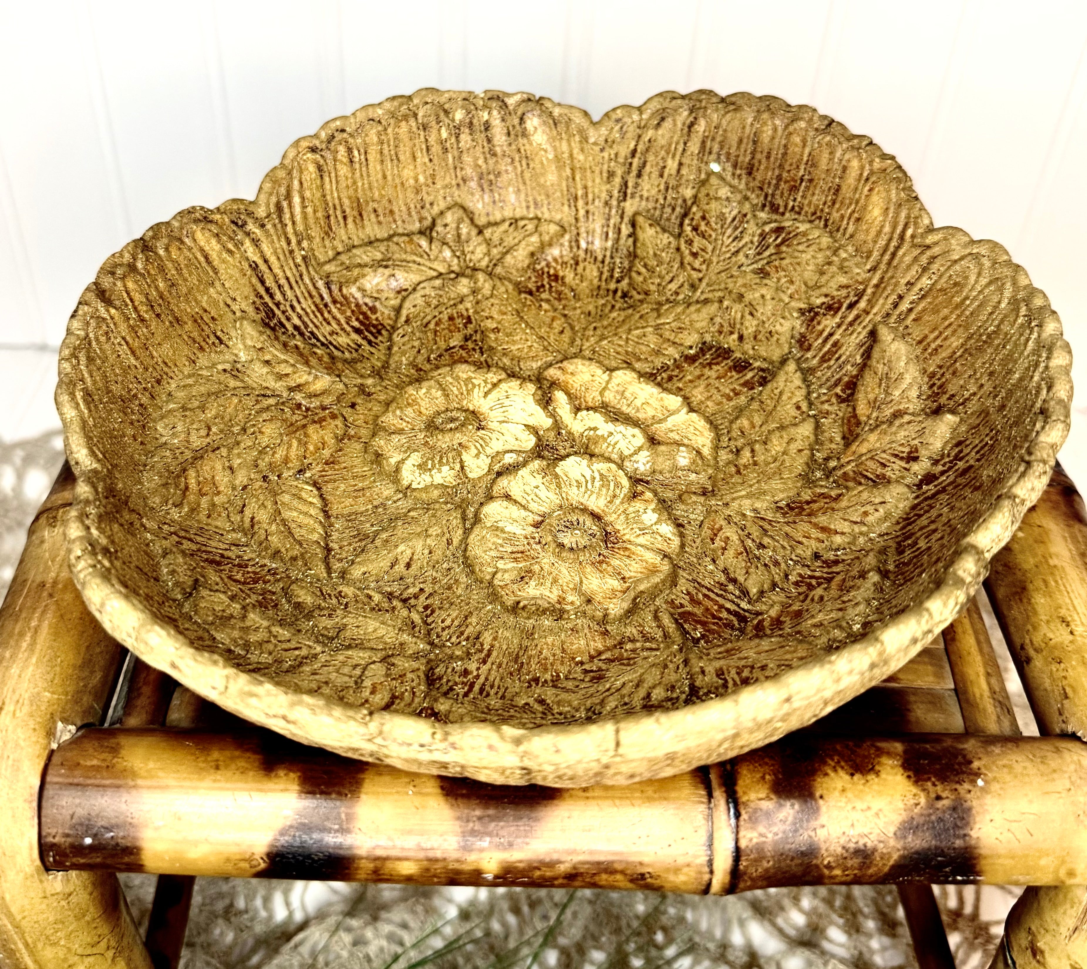 Mid Century Molded Wood Composite Decorative Bowl.