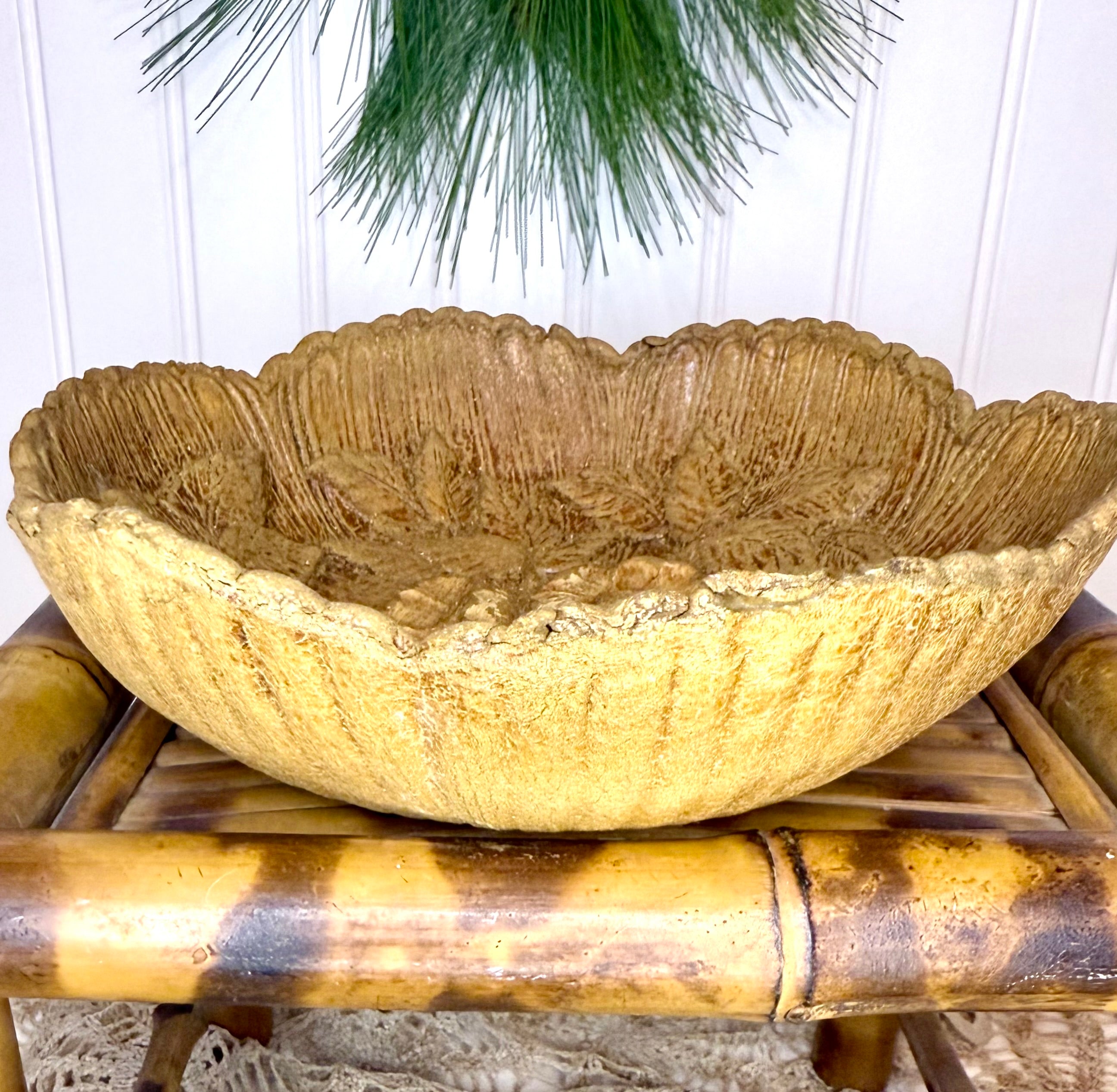 Mid Century Molded Wood Composite Decorative Bowl.