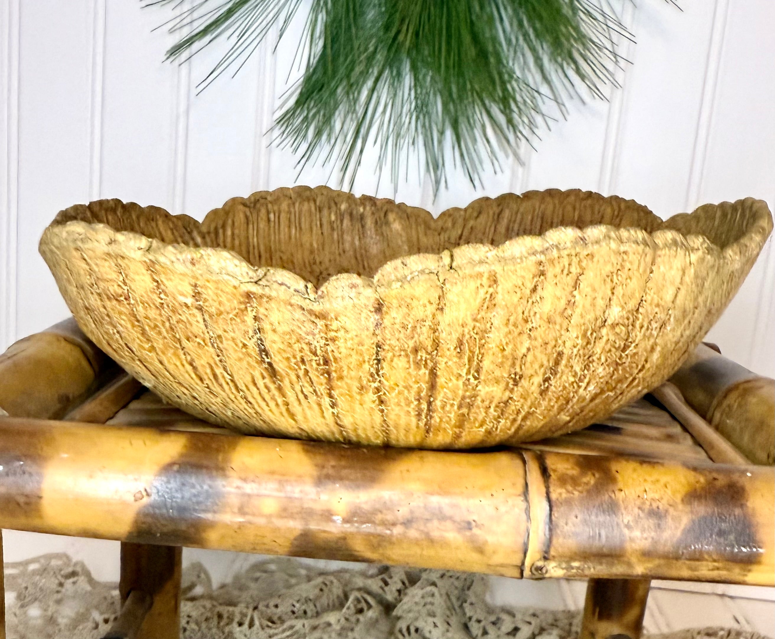 Mid Century Molded Wood Composite Decorative Bowl.