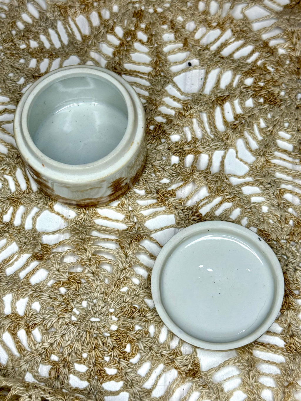 Vintage Handpainted Porcelain Trinket Box Portugal