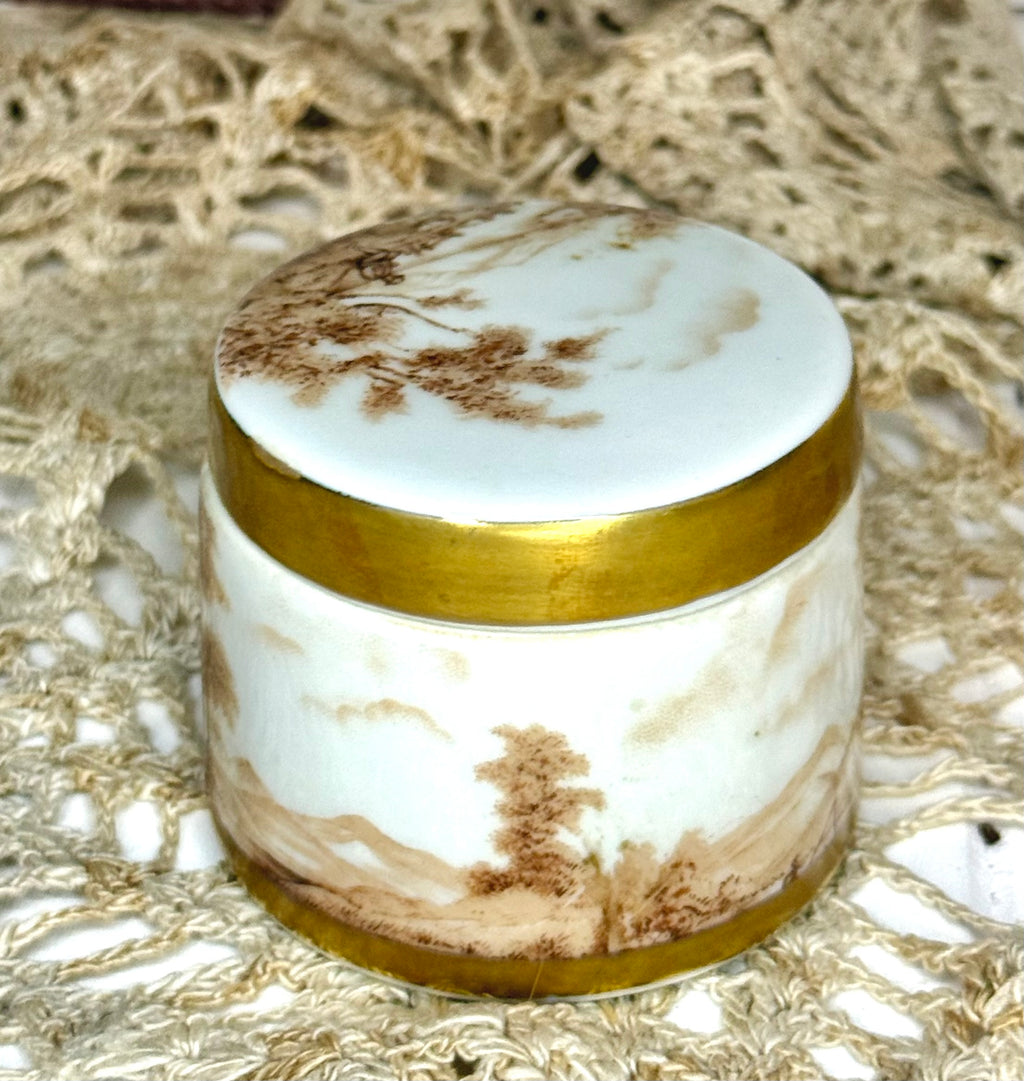 Vintage Handpainted Porcelain Trinket Box Portugal