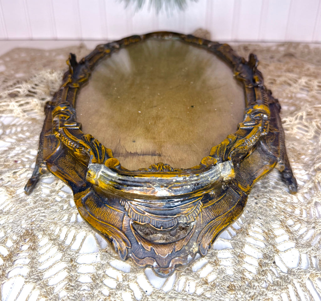 Beaux Arts Copper Plated Table Top Plateau Broken Handle 19th Century