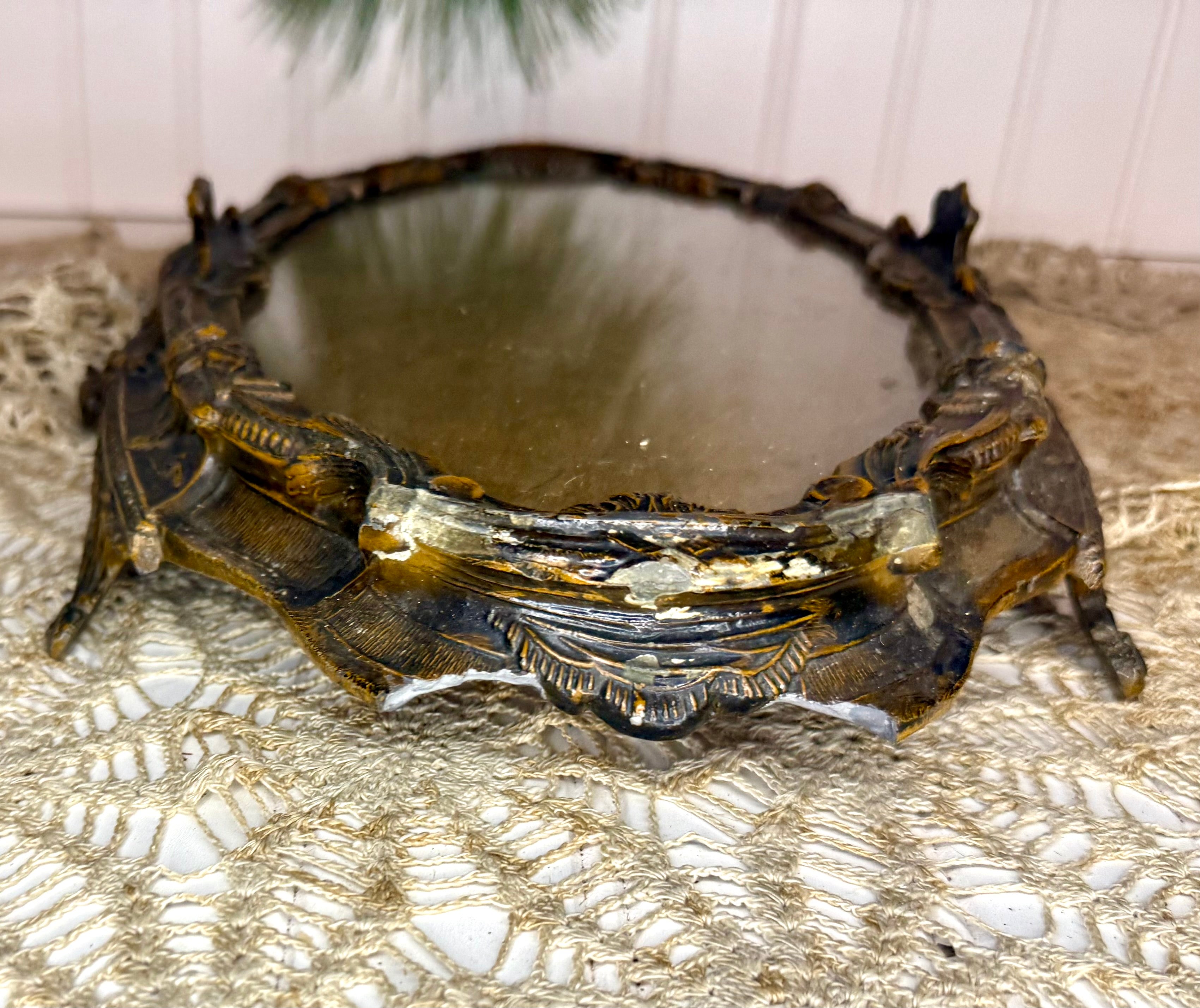 Beaux Arts Copper Plated Table Top Plateau Broken Handle 19th Century