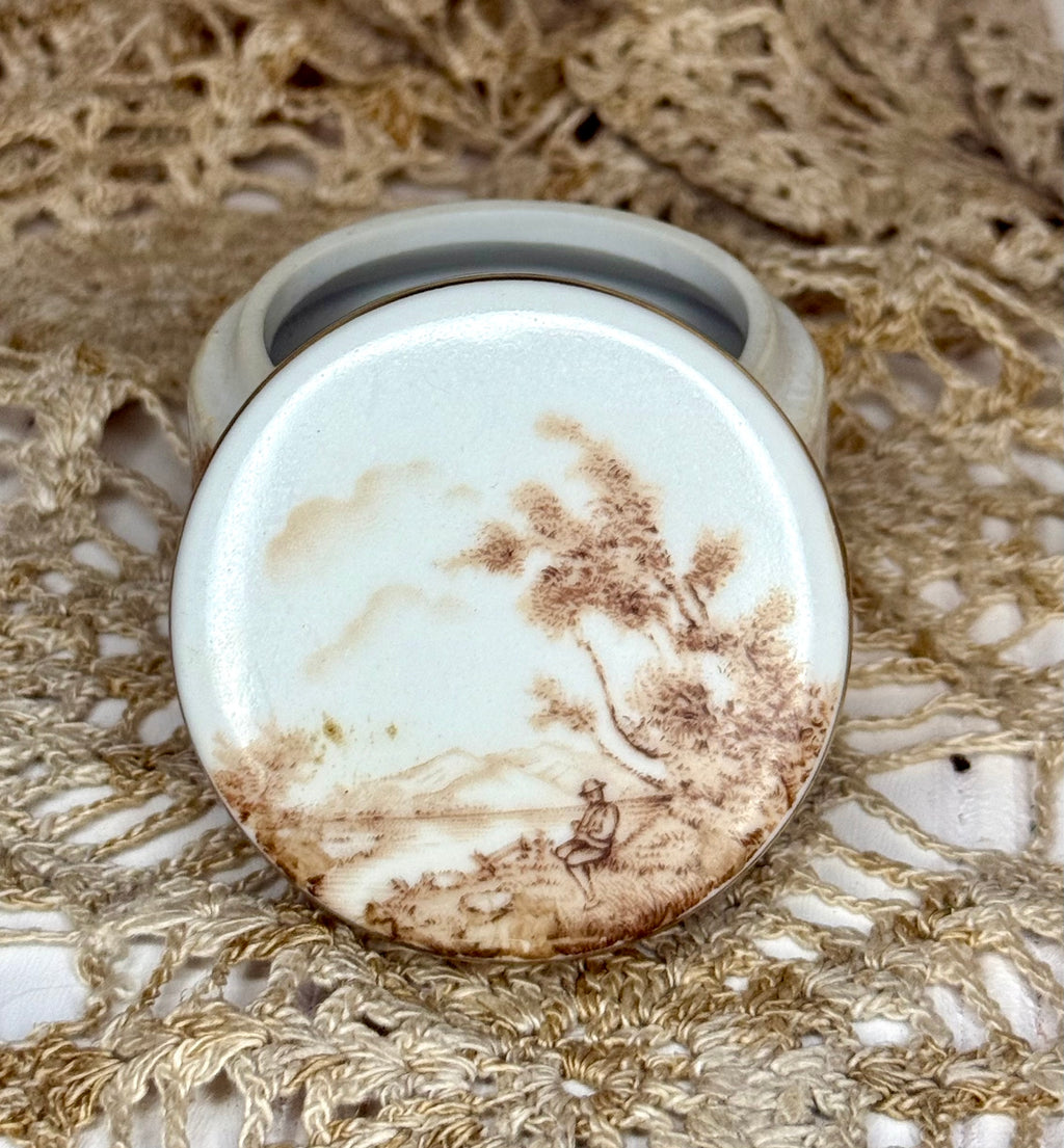 Vintage Handpainted Porcelain Trinket Box Portugal