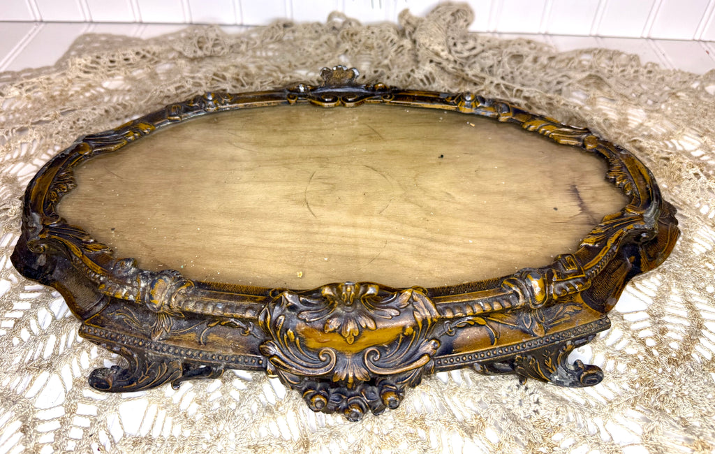 Beaux Arts Copper Plated Table Top Plateau Broken Handle 19th Century