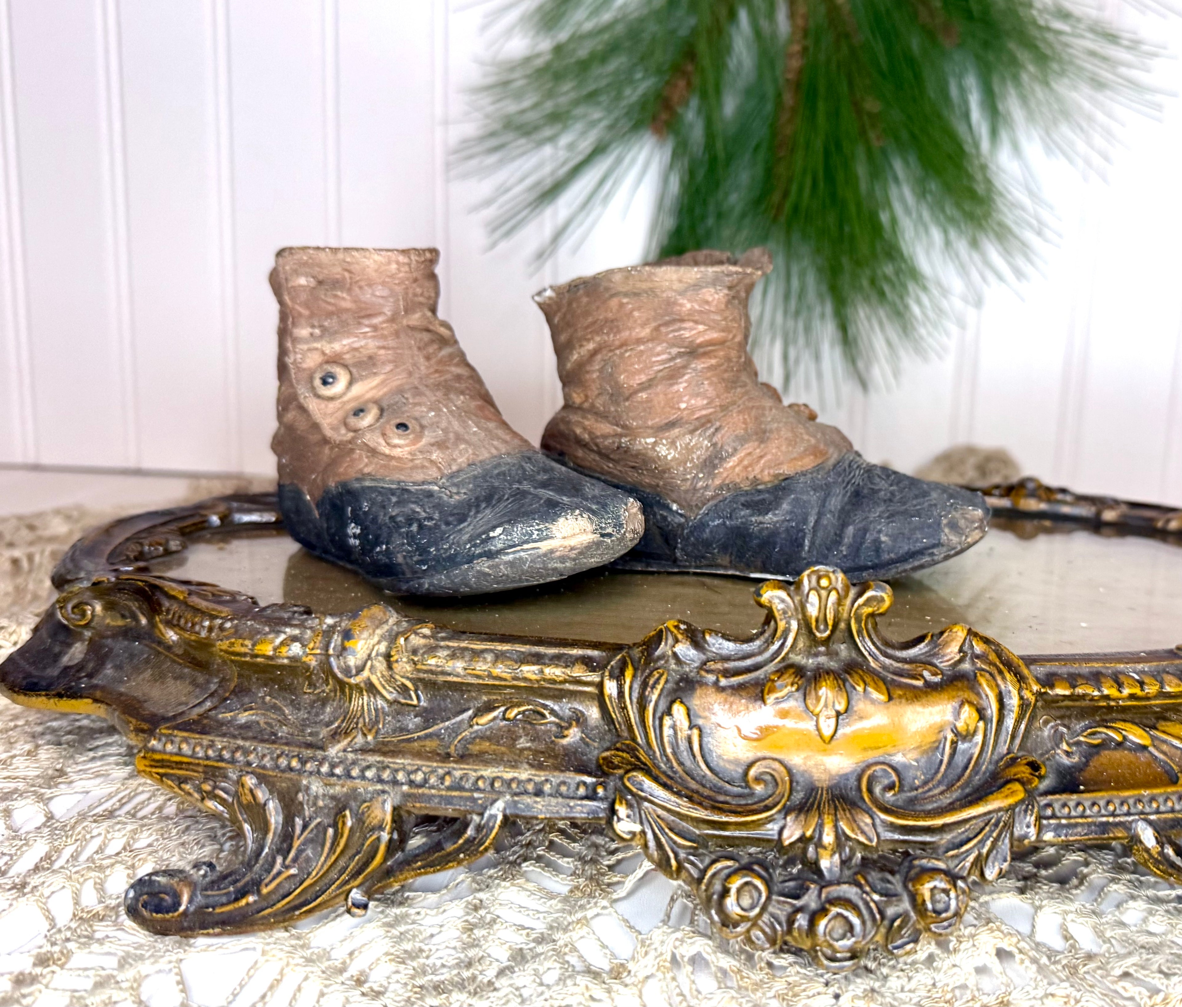 Beaux Arts Copper Plated Table Top Plateau Broken Handle 19th Century